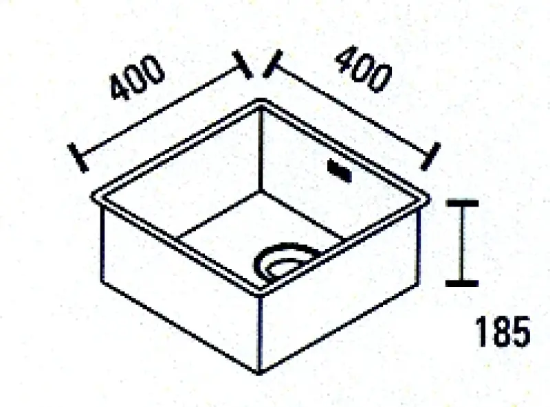 ABK Bingara 40fvi rvs spoelbak 40x40cm  vlakinbouw onderbouw en opbouw BIN40FVI