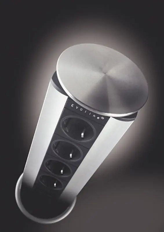 EVOline Port 3 Verzinkbare contactdoos randaarde RVS deksel