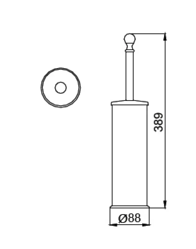 Huber Croisette Klassiek closetborstelhouder staand model Chroom 4040.01H.CR
