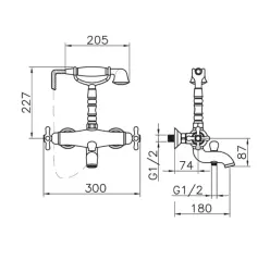 Huber Croisette Badmengkraan met thermostaat Goud CST330102G