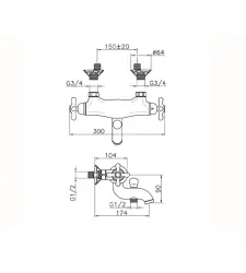 Huber Croisette Badthermostaatkraan Goud CST270102G