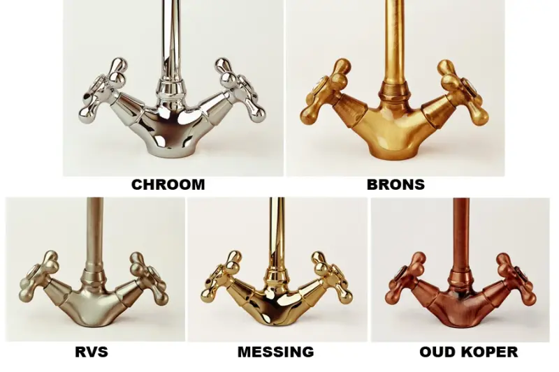 Nostalgische keukenkraan Hermitage R muurkraan Chroom 10.9021