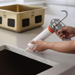 Zuurvrije Siliconen Lijm voor montage onderbouw rvs spoelbakken