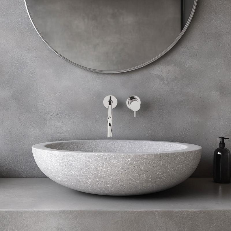 Waterevolution Flow inbouw wastafelkraan chroom met uitloop 25cm T116B01-25