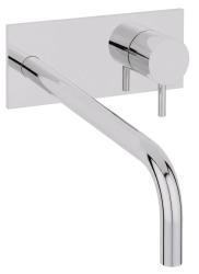 Waterevolution Flow inbouw wastafelkraan met afdekplaat chroom met uitloop 25cm T1161B01-25