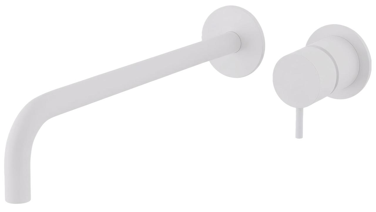 Waterevolution Flow inbouw wastafelkraan mat wit met uitloop 25cm T116BBR-25