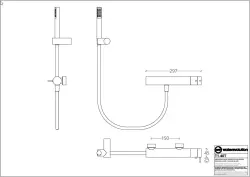 Waterevolution Flow douchethermostaat met douchegarnituur wit T140TBR