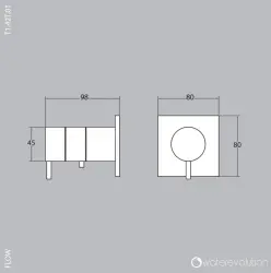 Waterevolution Flow inbouw douchethermostaat vierkante rozet chroom T142TB01