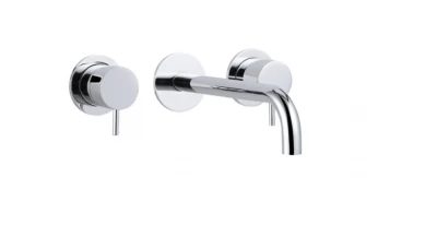 Waterevolution Flow 3-gats Inbouw Wastafelkraan Chroom met uitloop 25 cm T1163F01-25