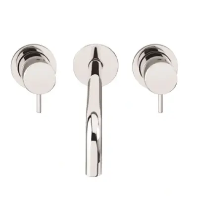 Waterevolution Flow 3-gats Inbouw Wastafelkraan Chroom met uitloop 25 cm T1163F01-25