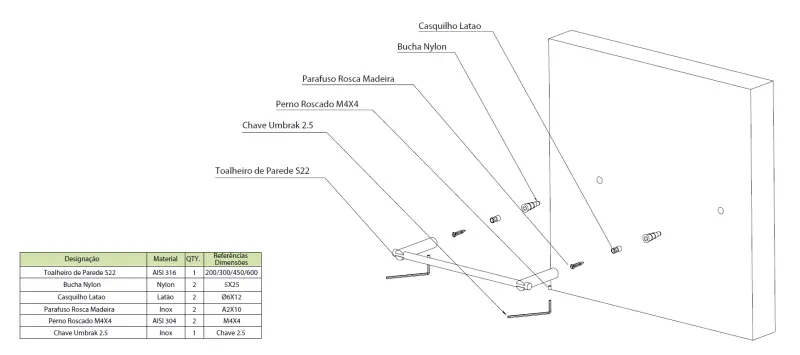 Waterevolution S22 handdoekhouder 30 cm RVS A411IE