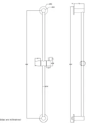 Waterevolution Flow glijstang 800mm chroom T166001