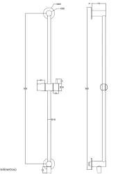 Waterevolution S22 glijstangset met handdouche en toevoer RVS T4661IE