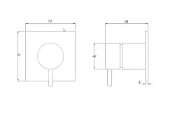 Waterevolution Flow inbouw 2-weg omsteller mat zwart met ronde rozet T1482SPR