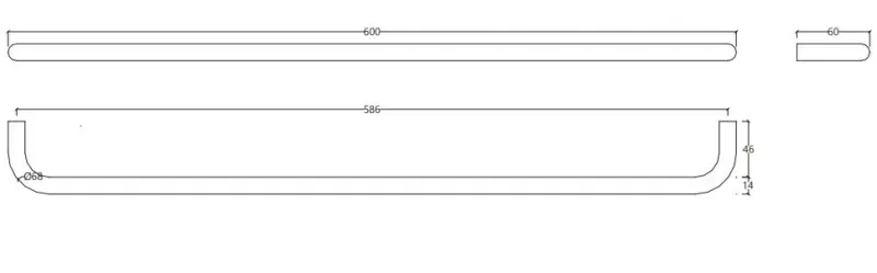 Waterevolution flow handdoekhouder 60cm Chroom A11201