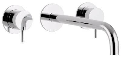 Waterevolution Flow 3-gats Inbouw Wastafelkraan Chroom met uitloop 15 cm T1163F01-15