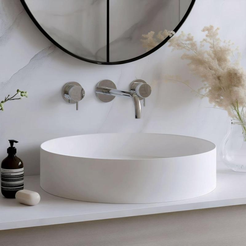 Waterevolution Flow 3-gats Inbouw Wastafelkraan Chroom met uitloop 15 cm T1163F01-15