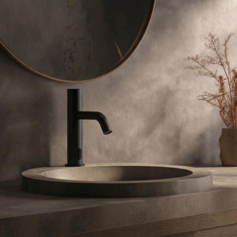 Waterevolution Flow electronic washbasin faucet infrared battery-operated Matt Black T110EBPR