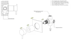 Waterevolution Flow inbouw 2-weg omsteller RVS met ronde rozet T1482SIE
