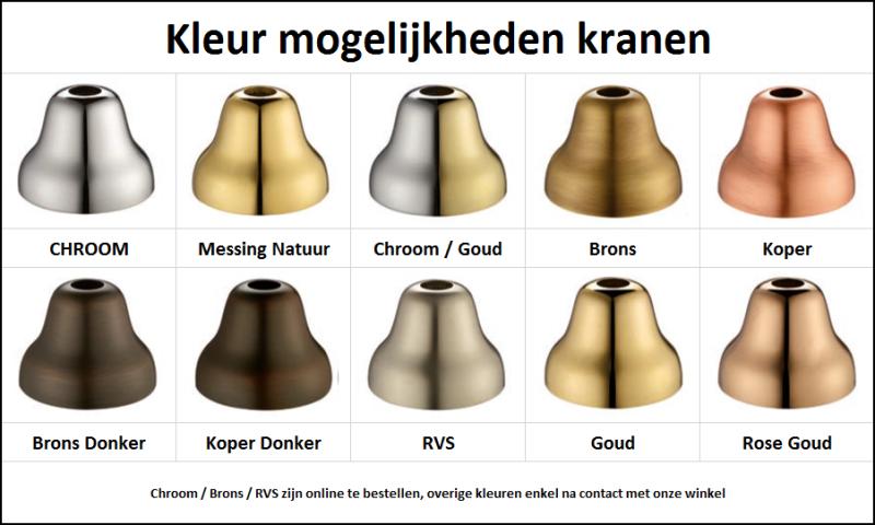 PB klassieke inbouw muurkraan met sterknoppen 25 cm uitloop Brons 1208855122