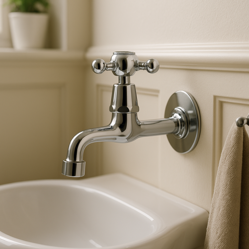 PB klassieke muurfonteinkraan met sterknop koud water chroom 1208855592