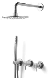 Waterevolution Flow inbouw doucheset met thermostaat regendouche en handdouche massief RVS 1208889792