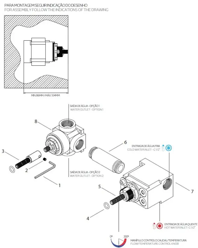 Waterevolution Flow inbouw douchethermostaat met 1 omstelkraan volledig RVS 1208920976