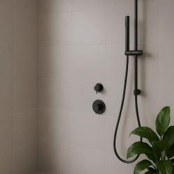 Waterevolution Flow inbouw douchethermostaat met 1 omstelkraan mat zwart 1208920978