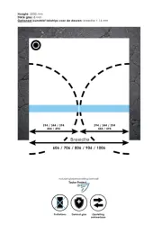 Aquadesign Minimal Pendeldeur 70x200 cm helder glas - zwart beslag