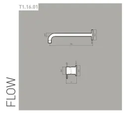 Waterevolution Flow inbouw wastafelkraan PVD Gun Metal  met uitloop 25cm T116BME-25