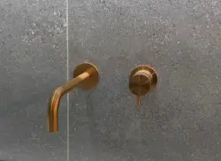 Waterevolution Flow inbouw wastafelkraan PVD Geborsteld Koper met uitloop 21cm T116CPE-21