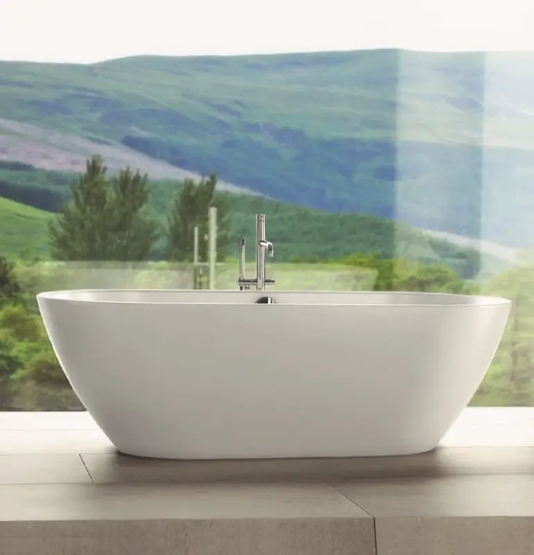 Waterevolution Flow vrijstaande badkraan met handdouche Geborsteld Koper T133CPE