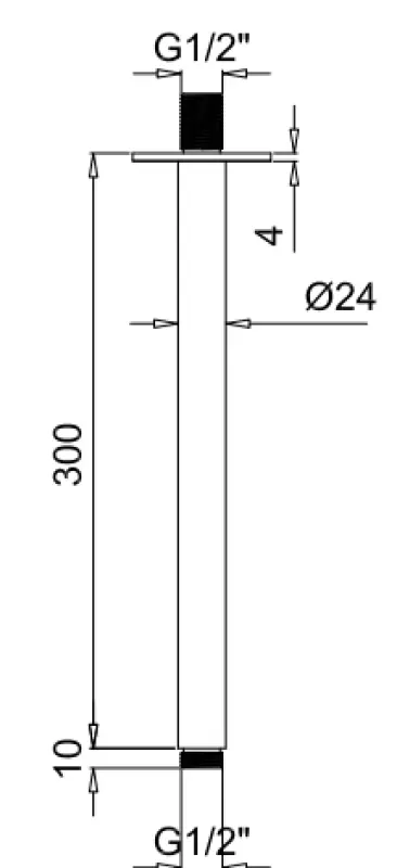 SB Rubinetterie Universale plafond douche arm rond 30cm kleur mat zwart 1208946684