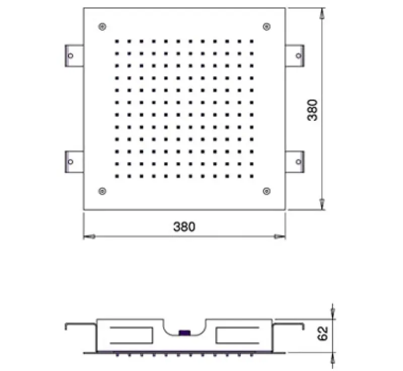 SB Square 316 Regendouche inbouw 38x38cm volledig RVS 1208946996
