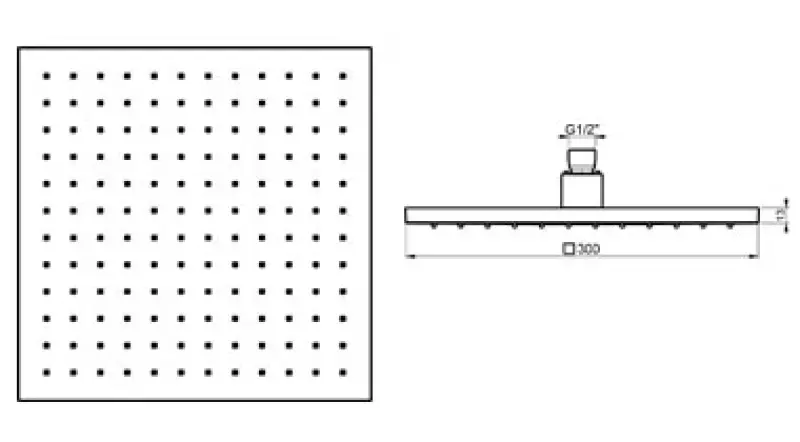 SB Rubinetterie Regendouche Eco Air waterbesparende vierkant regendouche mat zwart 30x30cm 1208947016