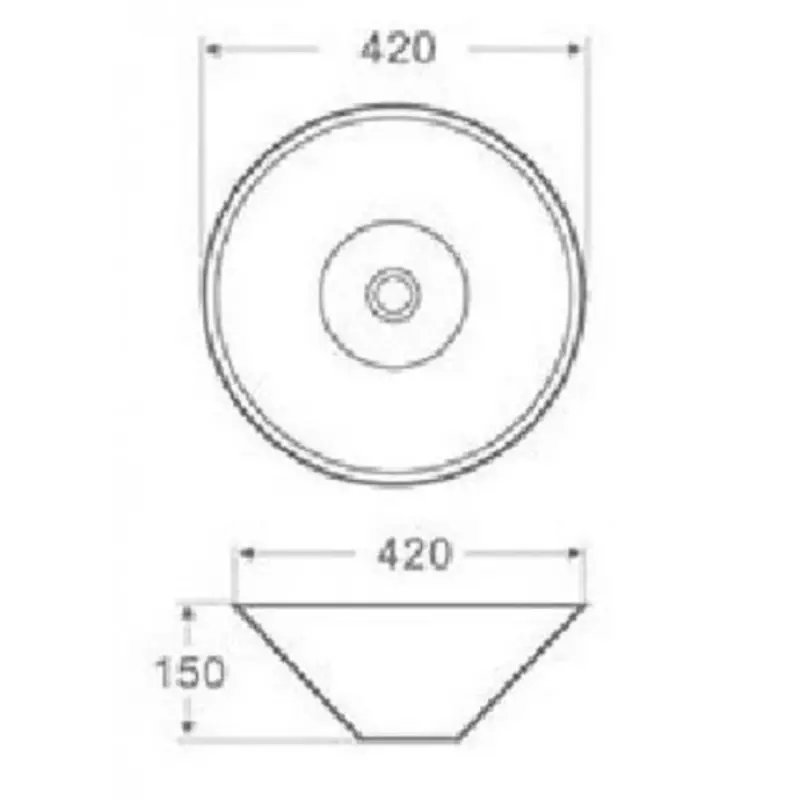 OUTLET Blusani Cera Round wastafel 42x42x15cm wit BS204405