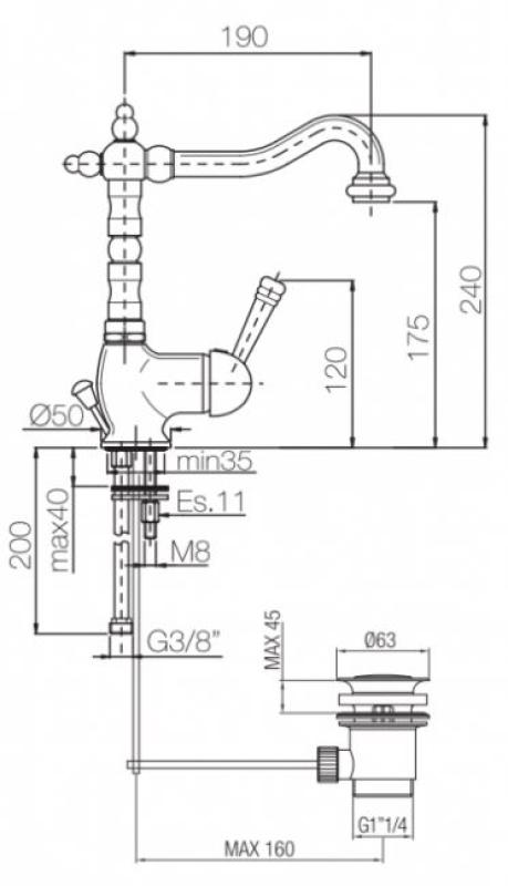 PB Wastafelmengkraan nostalgisch Vintage RVS