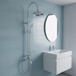 PB Nostalgische Douchemengkraan set met regendouche chroom