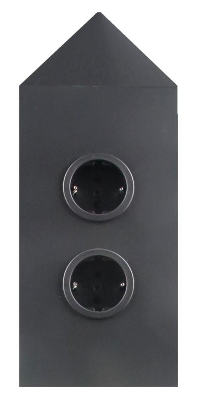 Indux Corner Еnergiezuil met 2 stopcontacten Randaarde Hoek Zwart 1208953221