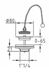 PB Unix fontein en wastafelplug met stopketting chroom 1208953280