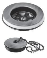 PB Unix fontein en wastafelplug met stopketting RVS 1208953282