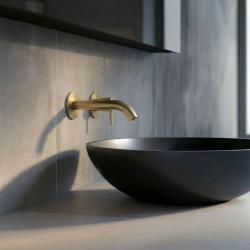 SB Round 316 inbouw wastafelmengkraan Geborsteld Messing PVD 132mm