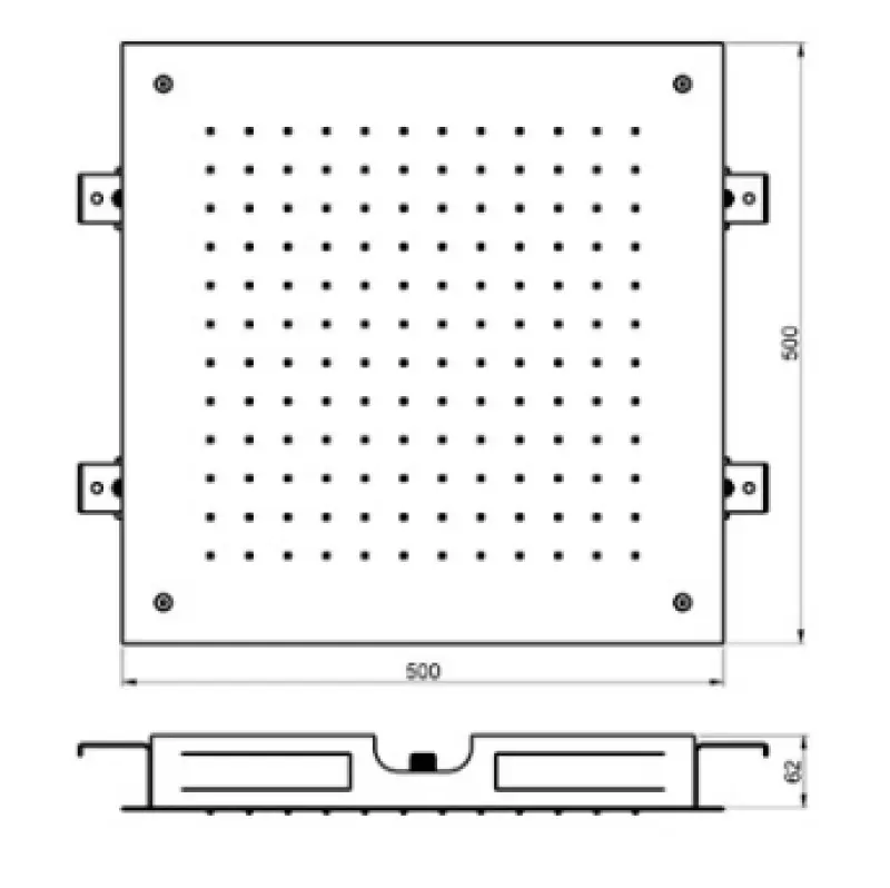 SB Square regendouche inbouw 500x500mm Geborsteld Messing PVD