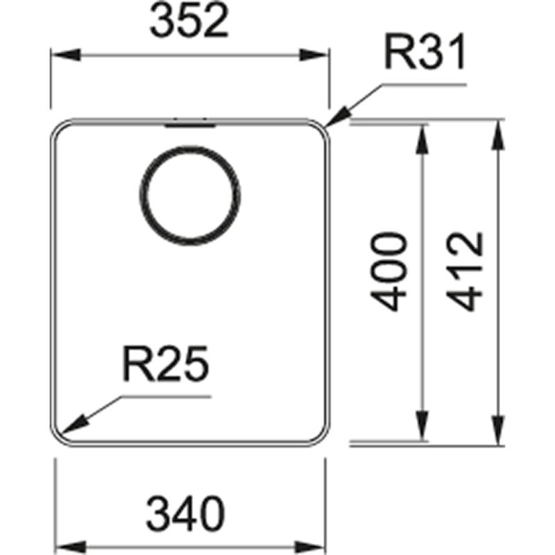 Franke Mythos MYX 210.34 rvs spoelbak 34x40cm vlakbouw 127.0638.274