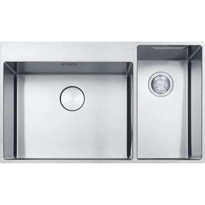 Franke Box Center BWX220-54-27 rvs spoelbak links met snijplank messenset en draadkorf 86x51cm 127.0587.643