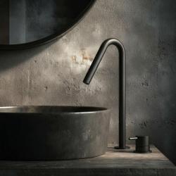 Waterevolution Flow 2-gats wastafelkraan zwart met hoge V 120mm uitloop T1122VPR