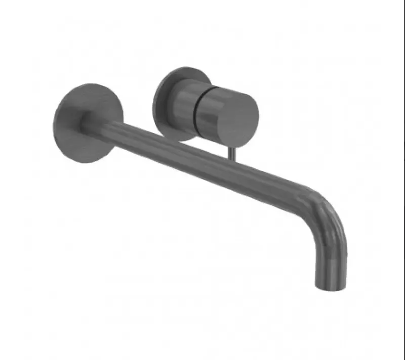 Waterevolution Flow Inbouw Wastafelkraan PVD Gun Metal met uitloop 10 cm T116BME-10