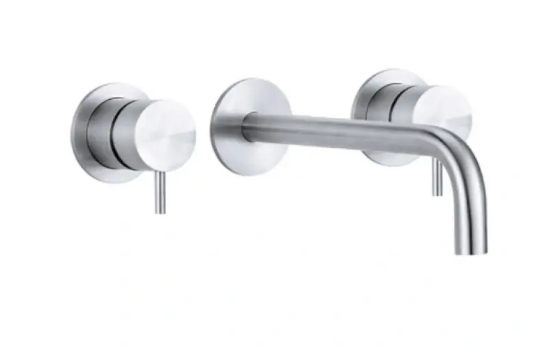 Waterevolution Flow 3-gats Inbouw Wastafelkraan Volledig RVS met uitloop 10 cm T1163FIE-10
