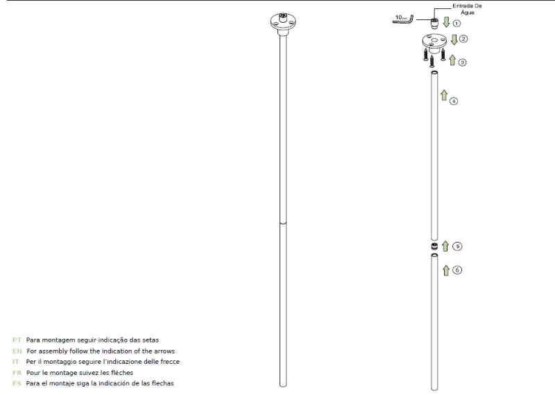 Waterevolution Flow plafond wastafelkraan uitloop volledig RVS T1678IE