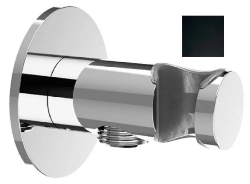 SB Rubinetterie Universale handdouche ophanghaak met watertoevoer mat zwart 1208955198